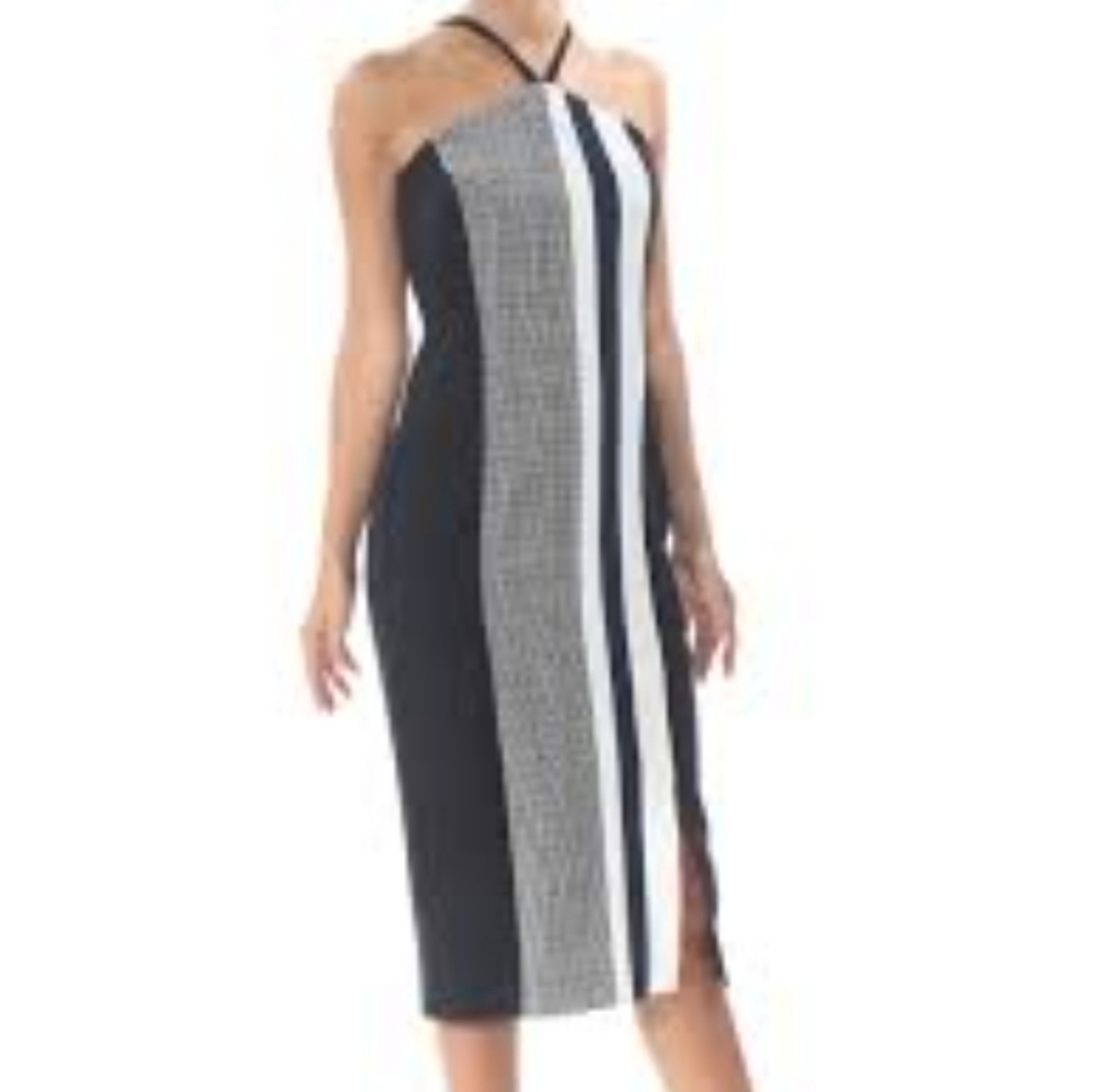 RACHEL ROY Black,white corn block dress